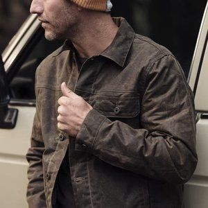 (NEW)Flint and Tinder Wool-Lined Waxed Trucker Jacket